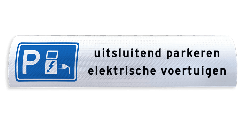 Parkeerbord voor betonrand / biggenrug - Elektrische voertuigen - breedte 600mm