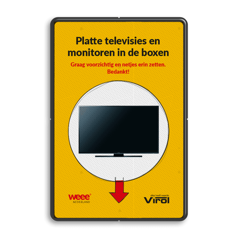 Informatiebord reflecterend FLUOR Geel 400x600x25mm Weee - Virol
