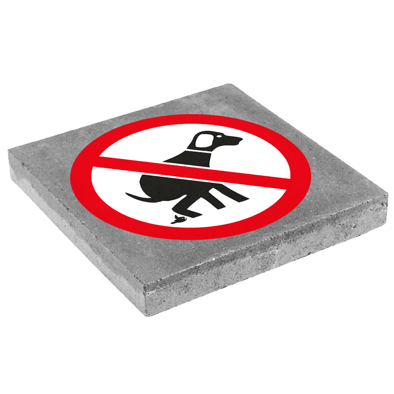 Symbooltegel 300x300mm - Aanduiding verboden honden uit te laten
