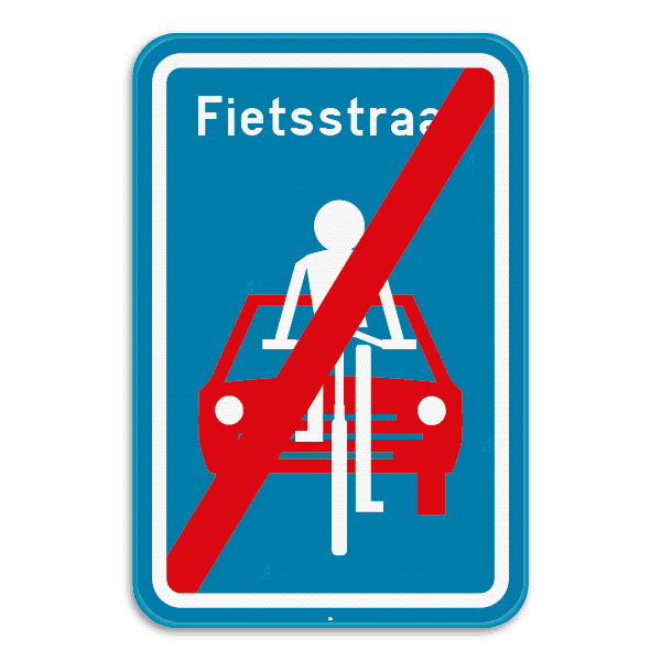 Verkeersbord SB250 F113 - Einde fietsstraat