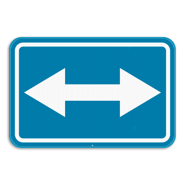 Verkeersbord SB250 F21 - Rechts of links voorbijrijden toegelaten