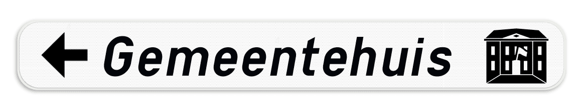 Verkeersbord SB250 F34a - Aanwijzingsbord Openbare inrichting links - Wegwijzer