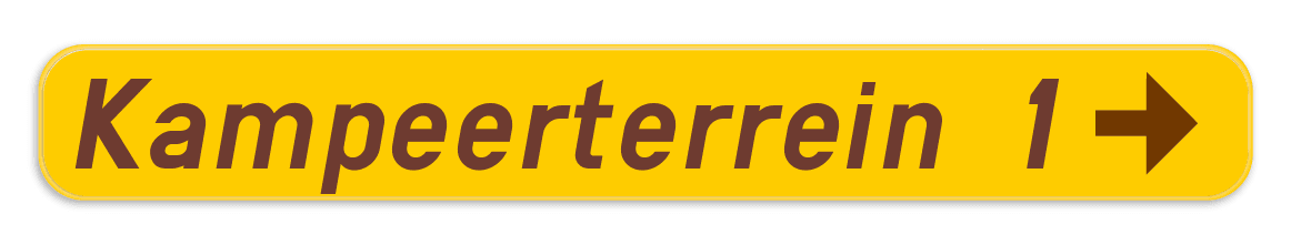 Verkeersbord SB250 F37 - Wegwijzer naar hotels, campings, restaurant - rechts