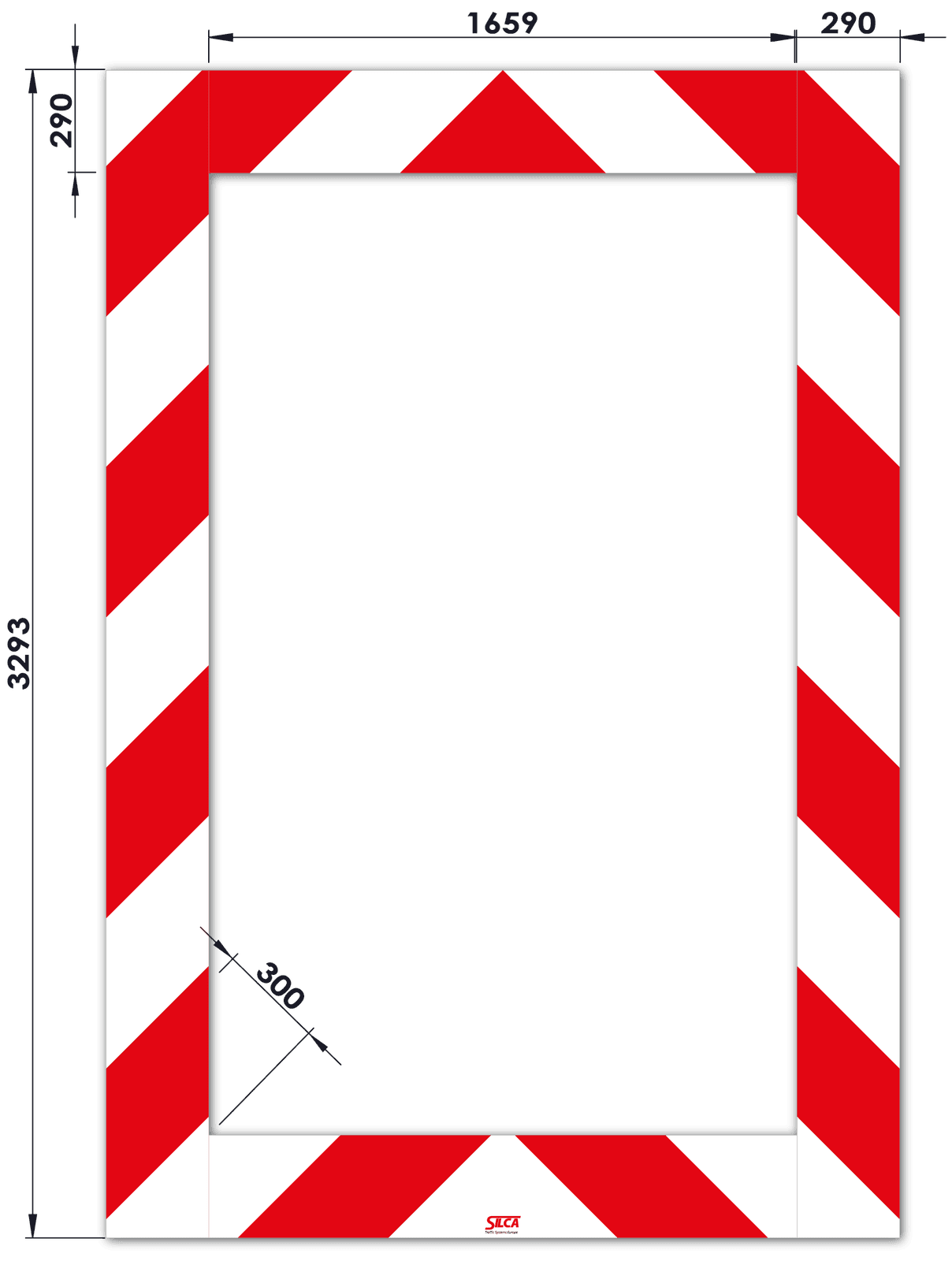 Kaderrand NL 2239x3293x290mm rood/wit Silca/VPD | Klasse 3