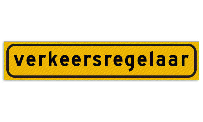 Autobord verkeersregelaar 500x100mm reflecterend geel FLUOR