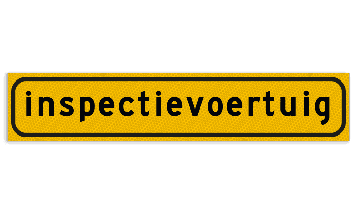 Autobord inspectievoertuig 500x100mm reflecterend geel FLUOR