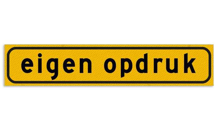 Autobord 500x100mm geel FLUOR met eigen tekst