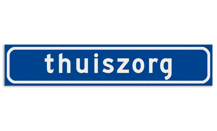 Autobord Blauw/wit 500x100mm reflecterend