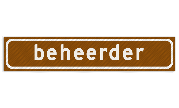 Autobord Bruin/wit 500x100mm reflecterend