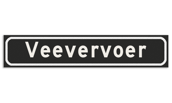 Autobord Zwart/wit 500x100mm reflecterend