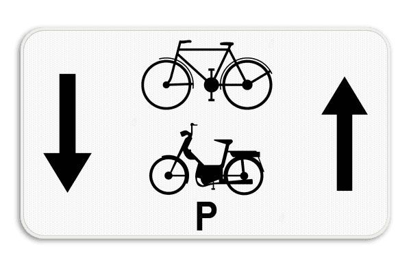Verkeersbord SB250 M17 - Fietsers en speed pedelecs mogen in 2 richtingen