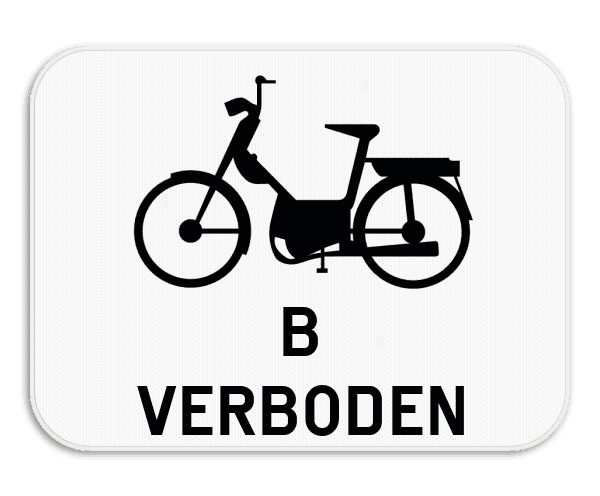 Verkeersbord SB250 M7 onderbord - Verbod voor bromfietsen klasse B - 400x300mm