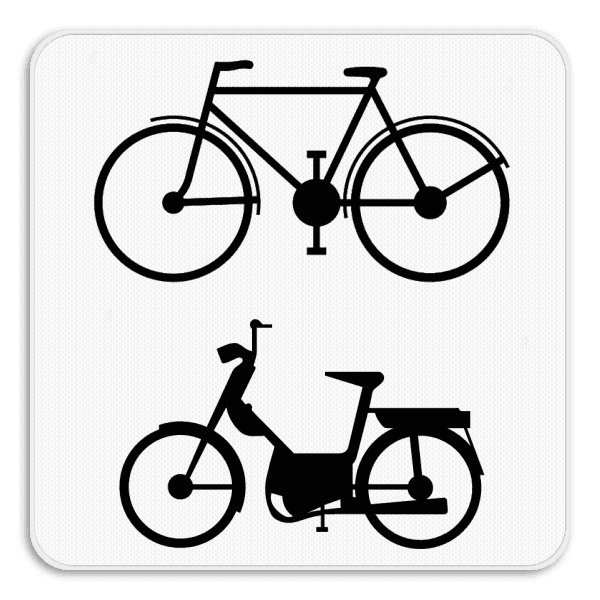 Verkeersbord SB250 M8 onderbord - Enkel voor fietsers en bromfietsers