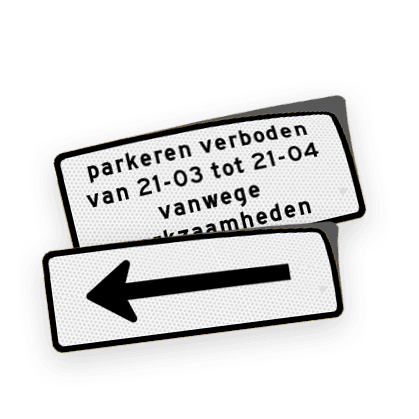 Sticker datum/tijden tijdelijk parkeerverbod - reflecterend