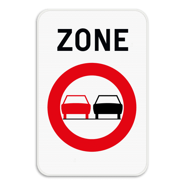 Zonebord SB250 ZC35 – Begin zone verboden links inhalen