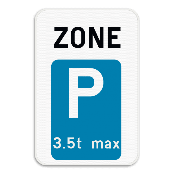 Zonebord SB250 ZE9T - Begin parkeerzone met beperking of aanvulling