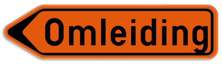 Verkeersbord SB250 F41 - Wegwijzer omleidingsweg Links