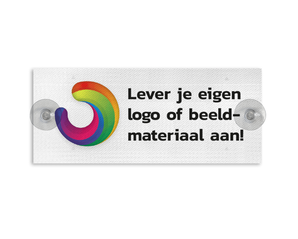 Autobord 400x150mm met zuignappen - eigen ontwerp