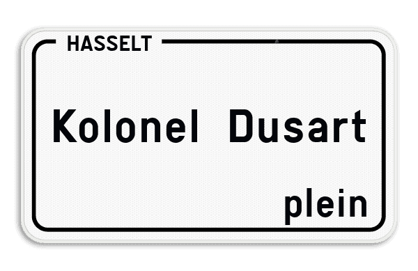 Straatnaambord België 4:2 + Stad/Gemeente