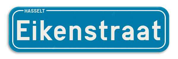 Straatnaambord België 7:2 + Stad/Gemeente
