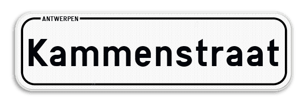 Straatnaambord België 7:2 + Stad/Gemeente