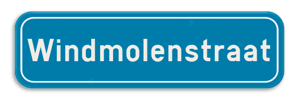 Straatnaambord gepersonaliseerd blauw 700x200