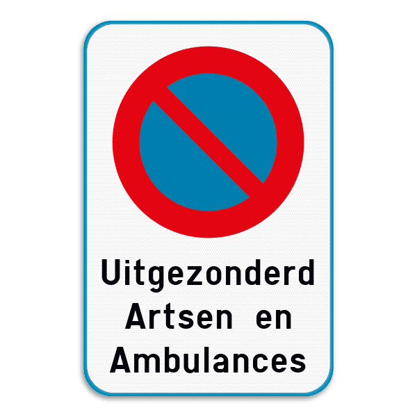 Parkeerverbod E1 + eigen tekst