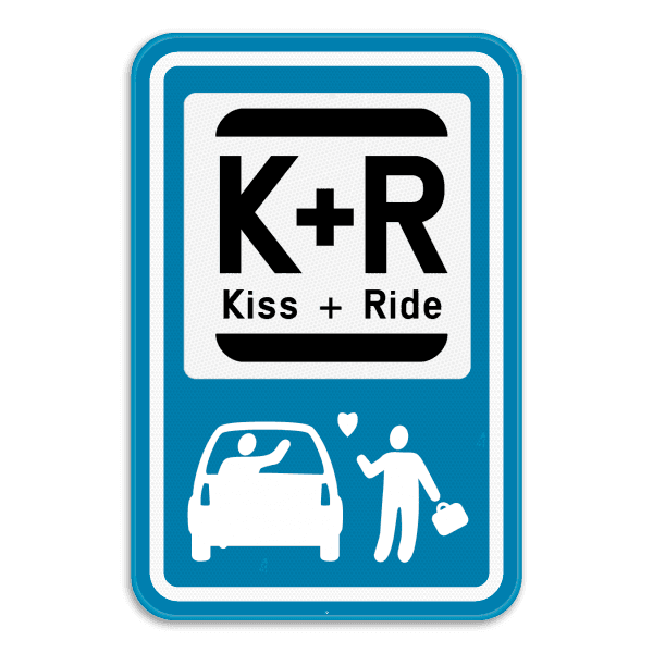 Parkeerbord Kiss&Ride + pictogram