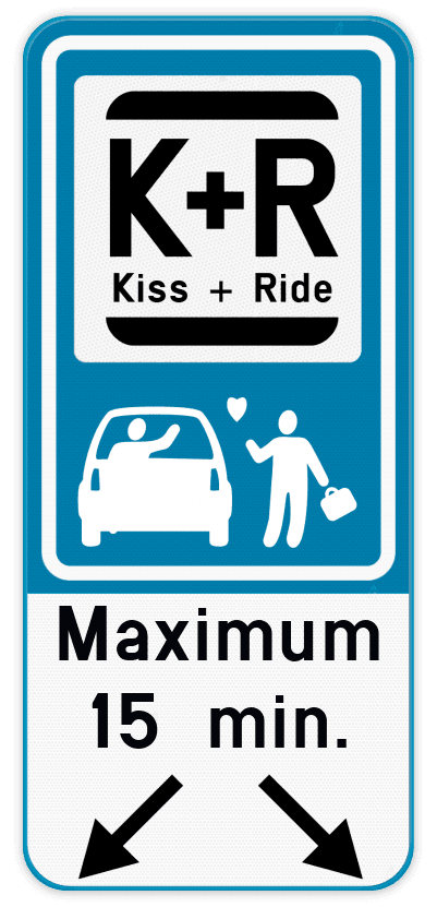 Panneau Kiss & Ride personnalisable – Durée limitée et flèches
