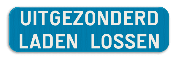 Verkeersbord SB250 G type IV - Uitgezonderd laden en lossen