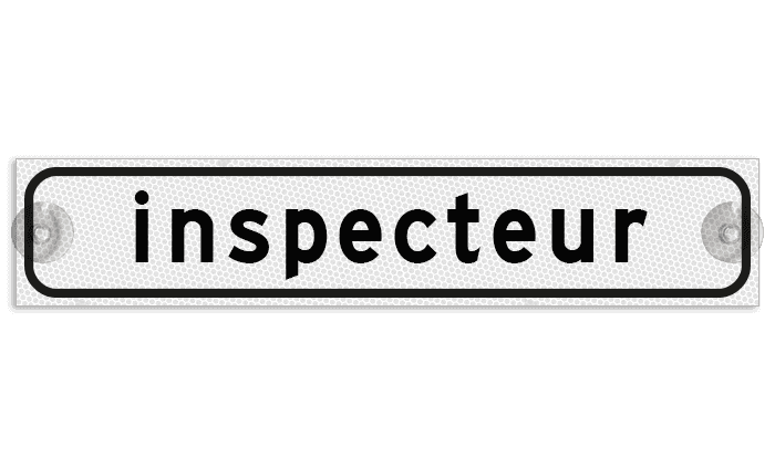 Autobord met zuignappen 375x75mm inspecteur reflecterend