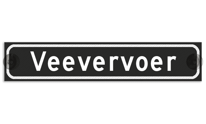 Autobord met zuignappen 500x100mm Veevervoer reflecterend