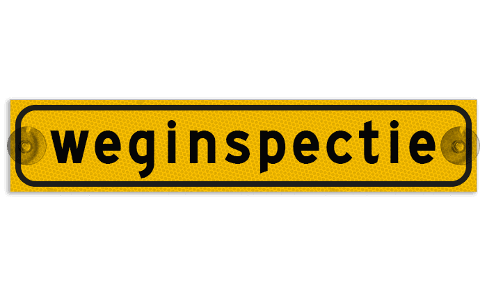 Autobord met zuignappen 500x100mm weginspectie geel FLUOR