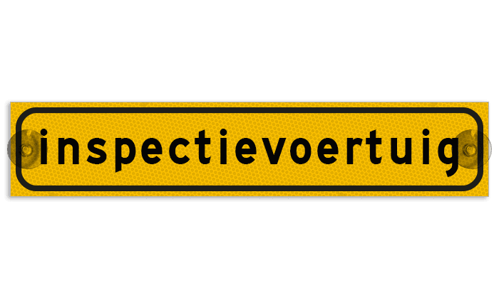 Autobord met zuignappen 500x100mm inspectievoertuig geel FLUOR