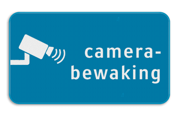 Camerabewakingsbord blauw | Aluminium | 400x200 of 400x700 mm