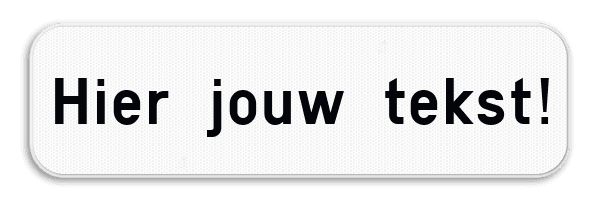 Tekstbord wit/zwart - 2 tekstregels