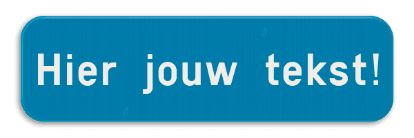 Tekstbord blauw/wit - 2 tekstregels