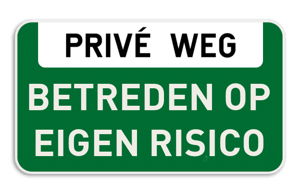 Informatiebord PRIVÉ WEG + Eigen tekst
