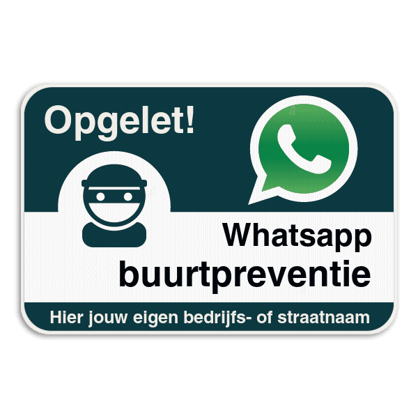 WhatsAppbord met jouw straatnaam