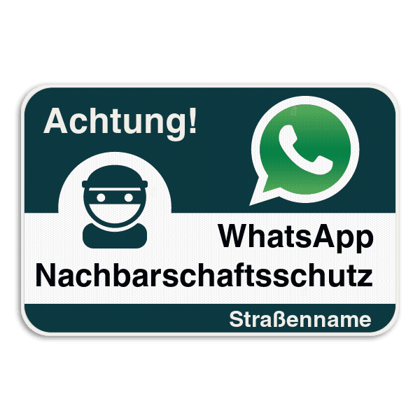 WhatsAppbord met jouw straatnaam - Duits