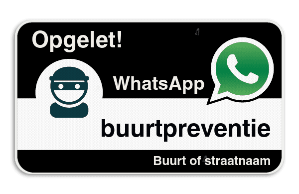 WhatsApp onderbord met eigen tekst - Zwart