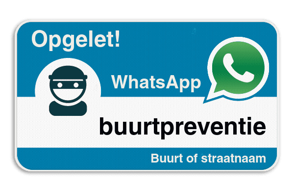 WhatsApp onderbord met eigen tekst - Blauw