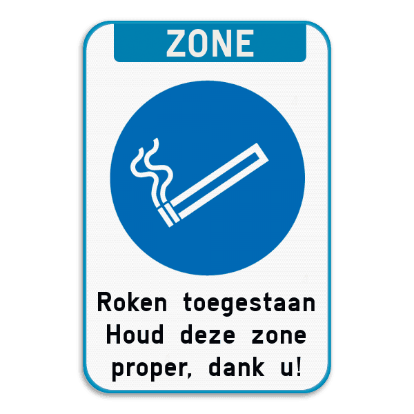Rookzone bord met eigen tekst