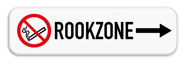 Routebord met pijl - Rookzone - Rookverbod