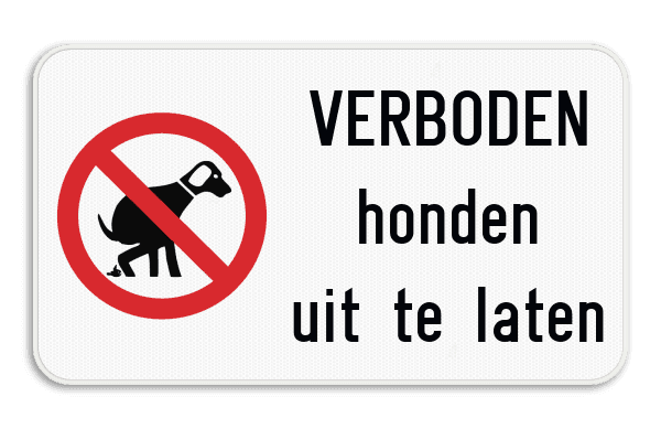 Informatiebord - Verboden honden uit te laten