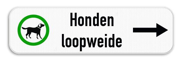 Routebord met pijl - hondenloopwijde