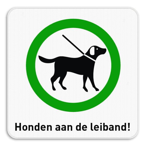 Honden aan de leiband bord - vierkant gebodsbord