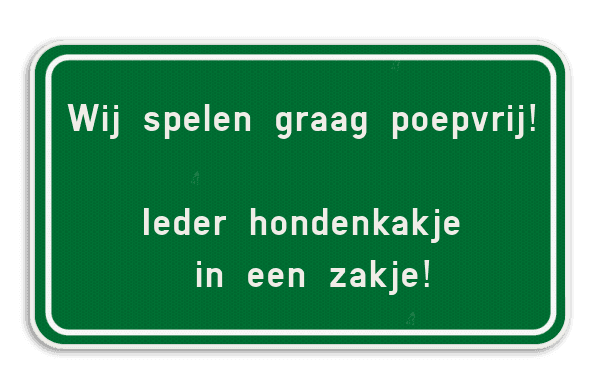 Tekstbord - Poepvrij
