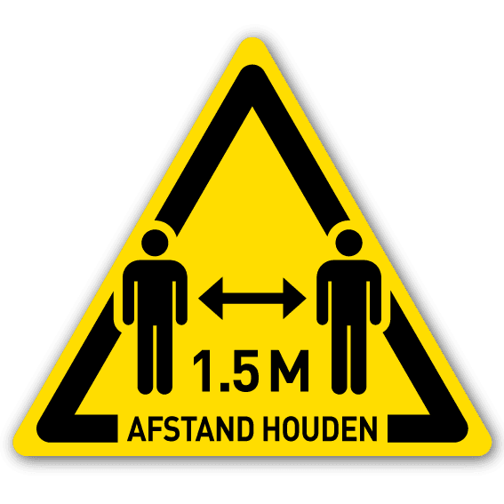 Veiligheidspictogram - houd 1,5 meter afstand - reflecterend
