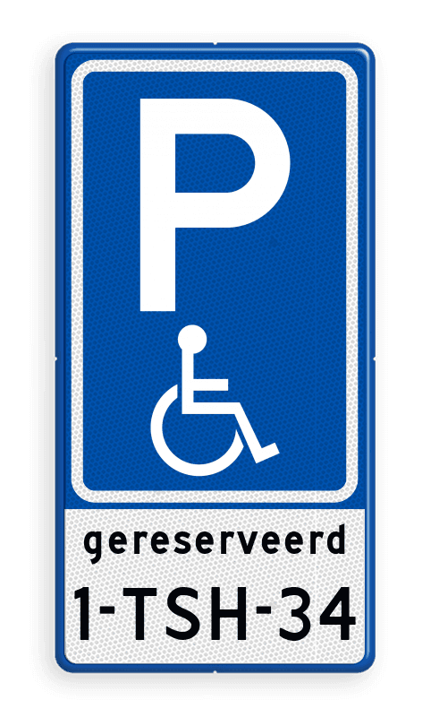 Verkeersbord RVV E06 parkeerplaats mindervaliden - met kenteken